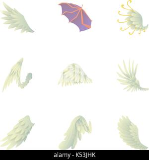 Cartoon dragon wings. Angel devil dragon bat fairy tail mythical ...