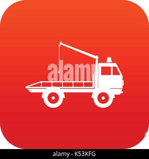Car towing truck icon digital red Stock Vector