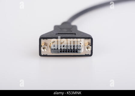 24-pin female DVI-D connector for a flawless connection isolated on white. Stock Photo