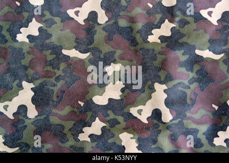 The military camuflage real leather texture. Texture, close up. Stock Photo