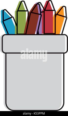 crayons colors in holders vector illustration design Stock Vector