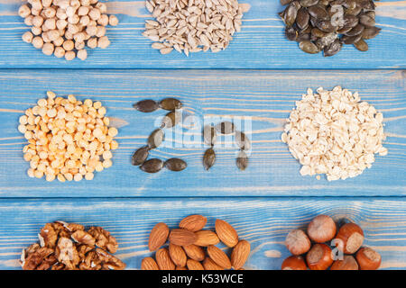 Inscription Zn, ingredients or products containing zinc, natural minerals and dietary fiber, healthy lifestyle and nutrition concept Stock Photo