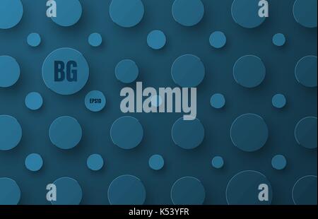 blue vector background template with circles of different sizes hovering in the air at different heights. Stock Vector