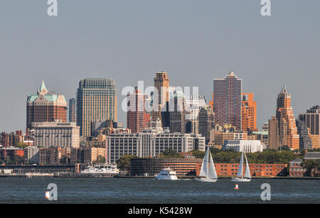 View of Brooklyn Heights from Liberty State Park Stock Photo