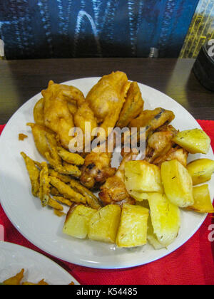 All you can eat buffet - low cost dinner -  Chinese food buffet self service - Fish and Seafood Stock Photo