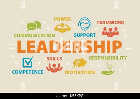 LEADERSHIP. Concept with icons. Stock Vector