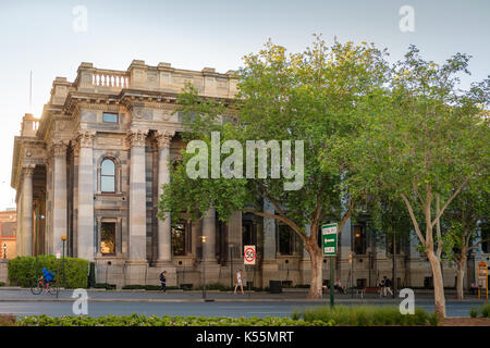 Adelaide, Australia - October 14, 2016: Old Parliament House viewed across King William street in Adelaide CBD on a day Stock Photo