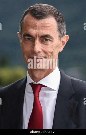 Jean Pierre Mustier, CEO and General Manager of Unicredit at the 43rd Forum Ambrosetti in Cernobbio Stock Photo