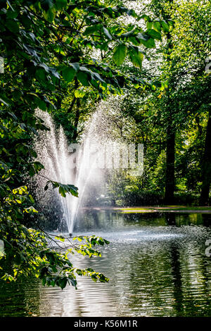 Fountain in the city park on a summer day Stock Photo