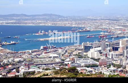 Cape Town's Central Business District and Harbour Stock Photo