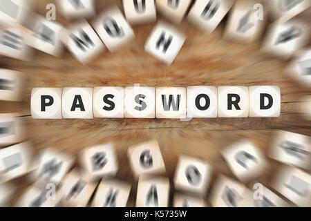 Password security computer protect data protection dice business concept idea Stock Photo