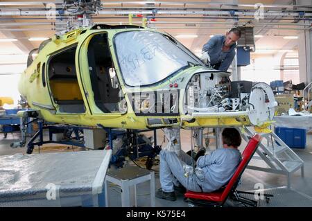 Agusta helicopters factory, plant of Vergiate (Lombardy, Italy) Stock Photo