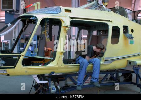 Agusta helicopters factory, plant of Vergiate (Lombardy, Italy) Stock Photo