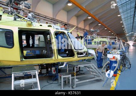 Agusta helicopters factory, plant of Vergiate (Lombardy, Italy) Stock Photo