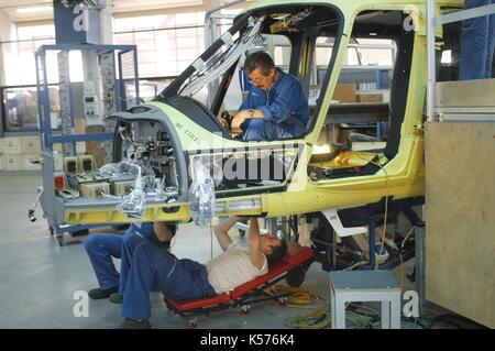 Agusta helicopters factory, plant of Vergiate (Lombardy, Italy) Stock Photo