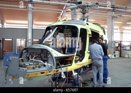 Agusta helicopters factory, plant of Vergiate (Lombardy, Italy) Stock Photo