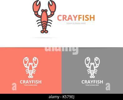 Vector lobster and cancer logo design template. Stock Vector