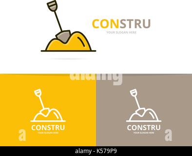 Vector of pile of sand logo design template. Stock Vector