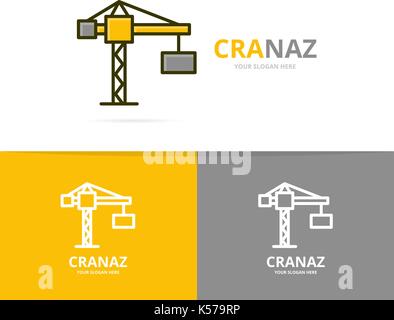 Vector of crane and construction logo design template. Stock Vector