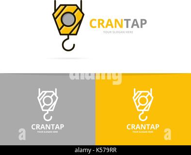 Vector of crane hook logo design template. Stock Vector