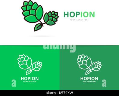 Vector of hop logo design template. Beer and bar symbol or icon Stock Vector