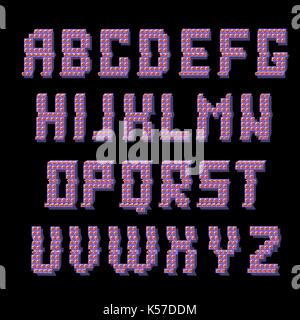 Glitched Colored Alphabet Stock Vector