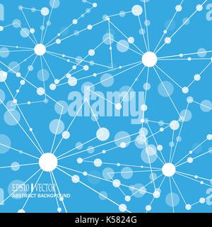 DNA and neurons vector. Molecular structure. Connected lines with dots. Genetic and chemical compounds. Chemistry, medicine, science and technology co Stock Vector