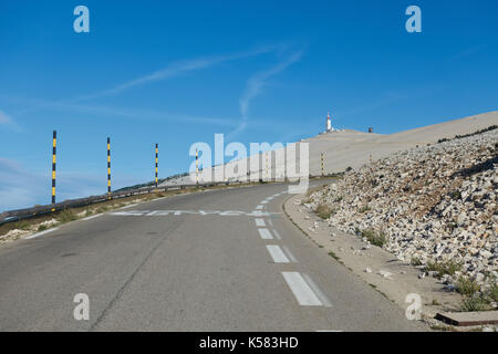 Signpost for the Summit at the top of Mont Ventoux Stock Photo