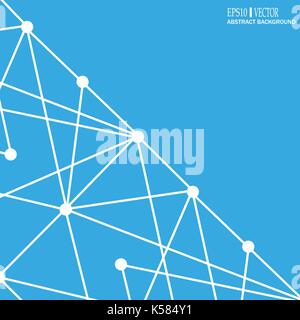 DNA and neurons vector. Molecular structure. Connected lines with dots. Genetic and chemical compounds. Chemistry, medicine, science and technology co Stock Vector