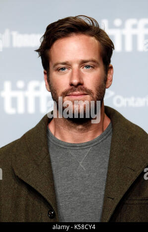 Toronto, Canada. 08th Sep, 2017. Armie Hammer during the 'Call Me By Your Name' photocall during the 42nd Toronto International Film Festival at Bell Lightbox on September 08, 2017 in Toronto, Canada Credit: Geisler-Fotopress/Alamy Live News Stock Photo