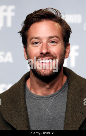 Toronto, Canada. 08th Sep, 2017. Armie Hammer during the 'Call Me By Your Name' photocall during the 42nd Toronto International Film Festival at Bell Lightbox on September 08, 2017 in Toronto, Canada Credit: Geisler-Fotopress/Alamy Live News Stock Photo