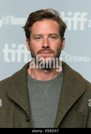 Toronto, Canada. 08th Sep, 2017. Armie Hammer attends the press conference of 'Call Me By Your Name' during the 42nd Toronto International Film Festival, tiff, at Bell Lightbox in Toronto, Canada, on 08 September 2017. Photo: Hubert Boesl/dpa/Alamy Live News Stock Photo