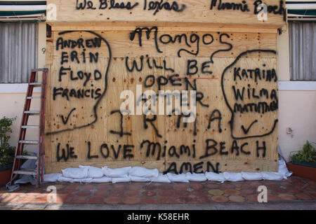 Miami Beach, Deserted, Pre Hurricane Irma, September 8, 2017 Stock Photo