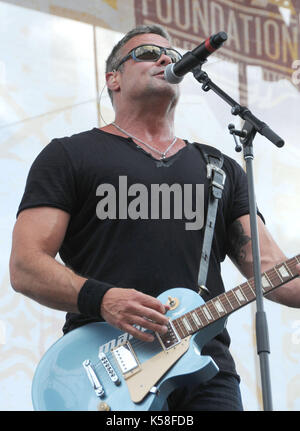 Nashville, Tennessee, USA. 15th Jan, 2013. 08 August 2017 - Troy Gentry of the country duo Montgomery Gentry, died in a helicopter crash in Medford, New Jersey where he was scheduled to perform. With his performing partner Eddie Montgomery, Gentry enjoyed a series of country hits throughout the 2000s, including five Number Ones. He was 50 years old. File Photo: 11 June 2015 - Nashville, Tennessee - Troy Gentry, Montgomery Gentry. 2015 CMA Music Festival Day One held at the Chevrolet Riverfront Stage. Photo Credit: Dara-Michelle Farr/AdMedia (Credit Image: © Dara-Michelle Farr/AdMedia via Stock Photo