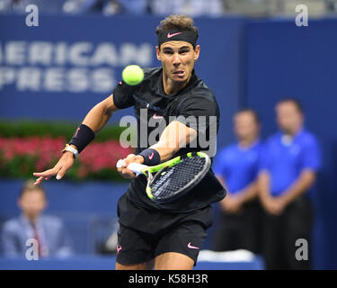 FLUSHING NY- SEPTEMBER 08: ***NO NY DAILIES*** Rafael Nadal Vs Juan Martin del Potro during the mens semi finals on Arthur Ashe Stadium during the US Open at the USTA Billie Jean King National Tennis Center on September 8, 2017 in Flushing Queens. Credit: mpi04/MediaPunch Stock Photo
