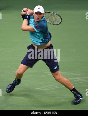 FLUSHING NY- SEPTEMBER 08: ***NO NY DAILIES*** Kevin Anderson Vs Pablo Carreno Busta during the mens semi finals on Arthur Ashe Stadium during the US Open at the USTA Billie Jean King National Tennis Center on September 8, 2017 in Flushing Queens. Credit: mpi04/MediaPunch Stock Photo