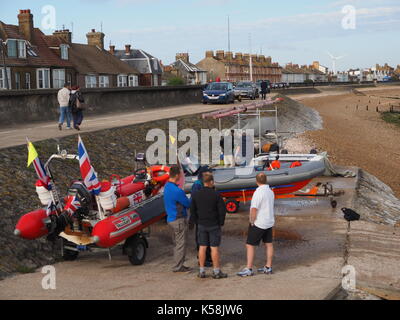 Sheerness, Kent. 9th Sep, 2017. UK Weather: a sunny morning in Sheerness for the start of the annual Round the Isle of Sheppey race - the UK's longest annual dinghy, catamaran and sailboard race at some 35-40 miles (depending on wind and tide). The race has been established since 1959 and is a clockwise circumnavigation of the island. Credit: James Bell/Alamy Live News Stock Photo