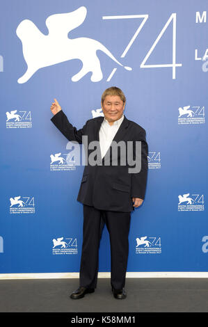 Venice, Italy. 09th Sep, 2017. 74th Venice Film Festival, Photocall film 'Outrage Coda' Pictured: Takeshi Kitano Credit: Independent Photo Agency Srl/Alamy Live News Stock Photo