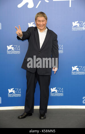 Venice, Italy. 09th Sep, 2017. 74th Venice Film Festival, Photocall film 'Outrage Coda' Pictured: Takeshi Kitano Credit: Independent Photo Agency Srl/Alamy Live News Stock Photo