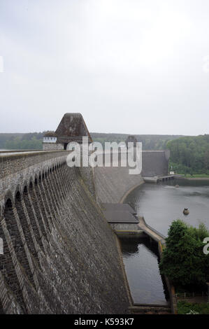 Looking South across the Mohne Dam. Stock Photo