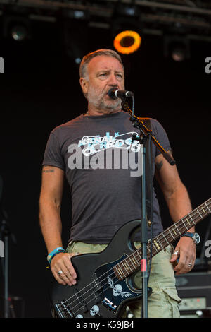 Thornhill, Scotland, UK - September 1, 2017: English rock band, Peter Hook and the Light performing during day 1 of Electric Fields Festival. Stock Photo