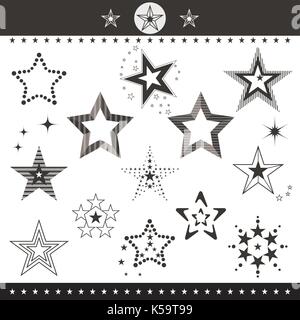 Set of colored stars. Vector, illustration. Stock Vector