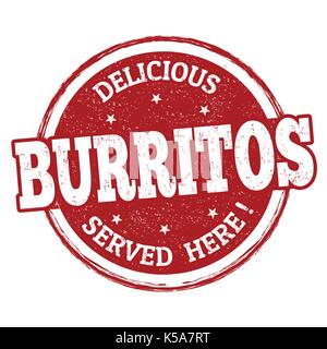 Burritos sign or stamp on white background, vector illustration Stock Vector