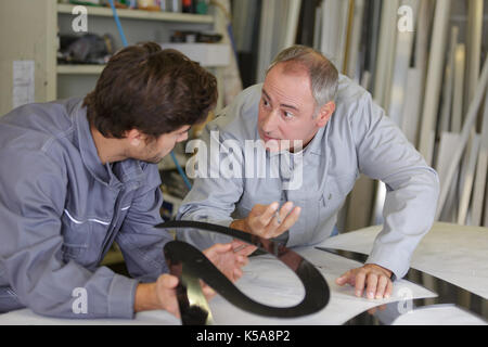 metalwork apprentice in metallurgy training class Stock Photo