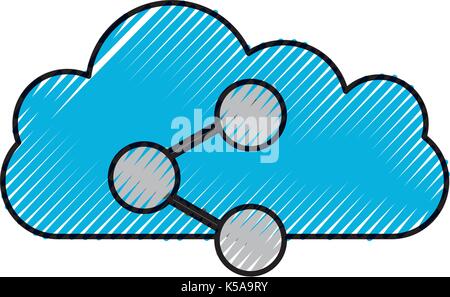 cloud sharing symbol application social media online web icon Stock Vector