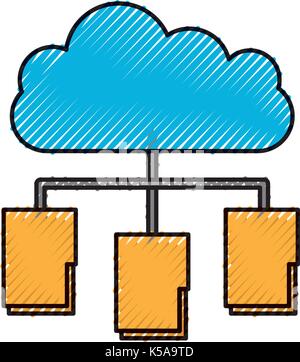 cloud computing folder diagram organization files Stock Vector