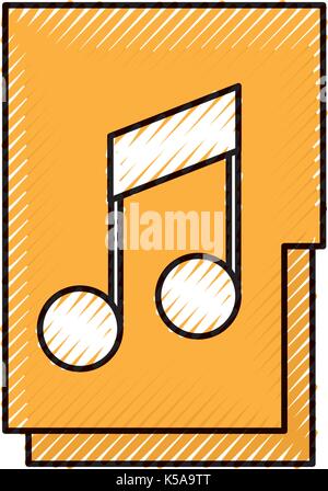 folder file music sound melody network icon Stock Vector