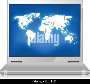 World map and globes with compass. Stock Vector