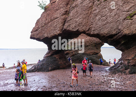 August 22, 2017 - Hopewell Rocks, New Brunswick, Canada. The Hopwell Rocks also called the Flowerpots Rocks or simply The Rocks are formations caused b Stock Photo