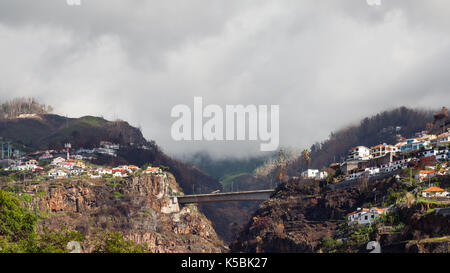 Funchal Hillside.  The hillside above Funchal on the Portuguese island of Madeira. Stock Photo